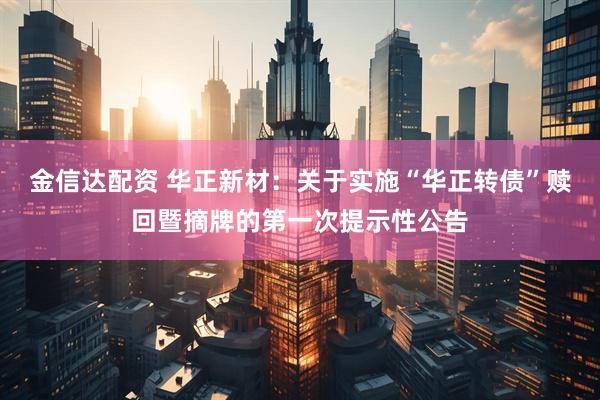 金信达配资 华正新材：关于实施“华正转债”赎回暨摘牌的第一次提示性公告